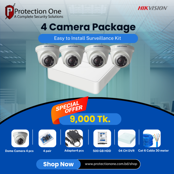Hikvision 4 Camera Package for Home Best Security Solution
